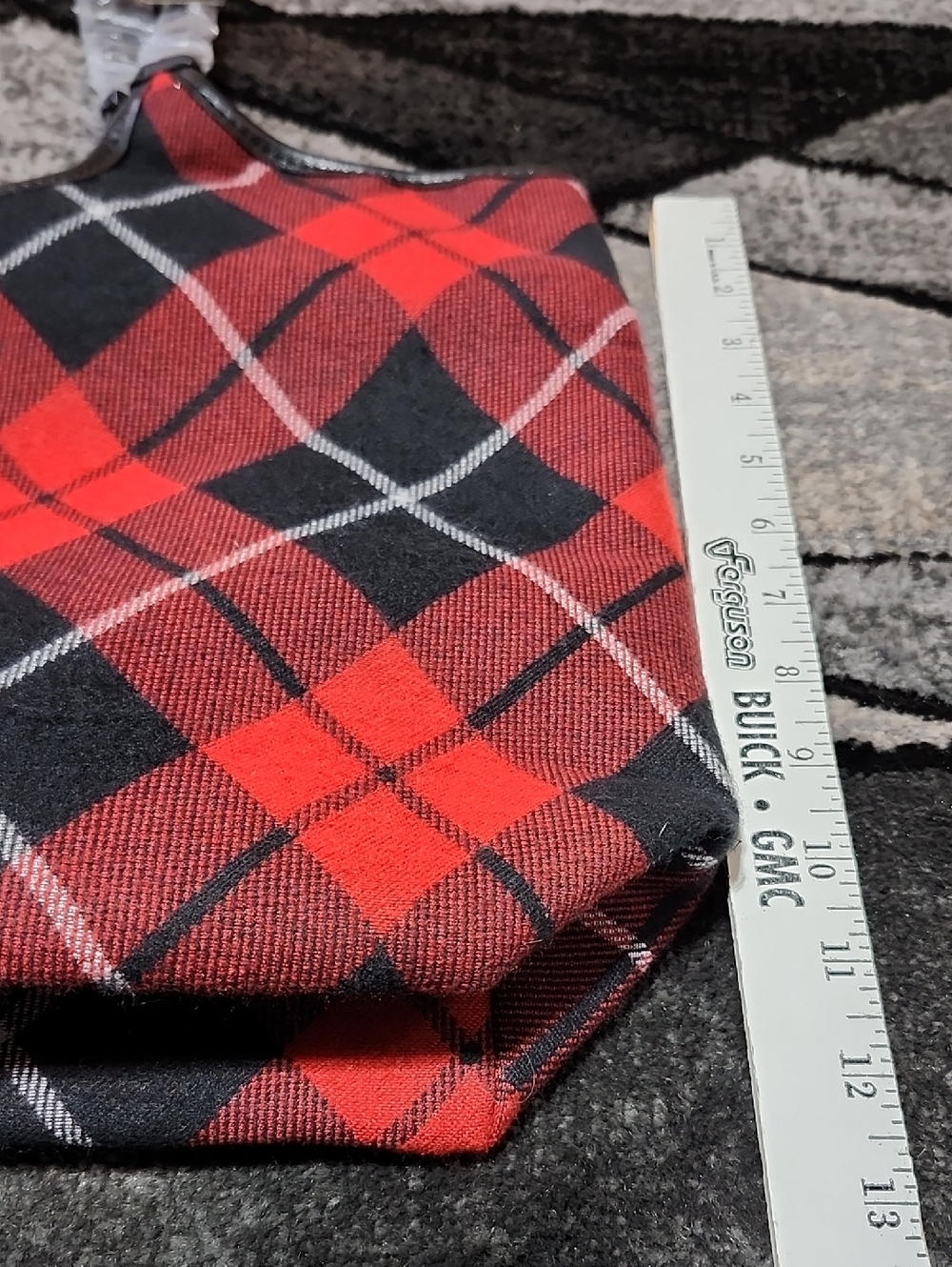 VICTORIA SECRET 2023 PLAID EMBROIDERED RAISED BLACK SHERPA LOGO WEEKENDER TOTE - Picture 5 of 14